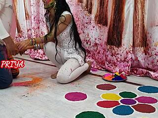 indian bride roleplay fucks rough homemade holi party with neighbor stud