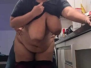 Thick milf bent over kitchen big cock taboo