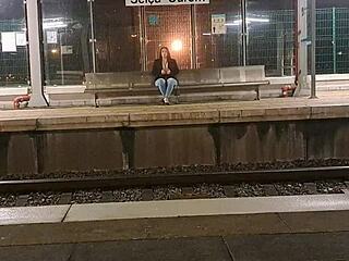 Stranger seduces me into wild public train creampie orgasm rush