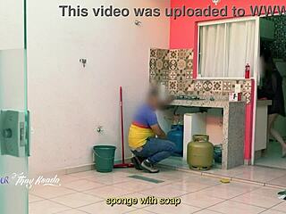 thay ksada exits shower in nightgown flashing delivery guy her curves