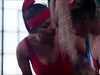 Fitness Babes Dominate Petite Blonde In Lick Fest