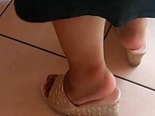 Horny Wife Flaunts Massive Tits in Fishnet Bra Tease