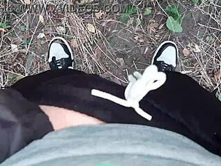 i risk orgasm masturbating publicly in forest as horny milf