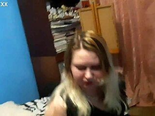 Chubby Blonde Neighbor Strips Fishnets Teasing Chat for Real Fucks