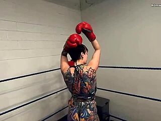 i get smothered by her massive tits as the fighter pins me down