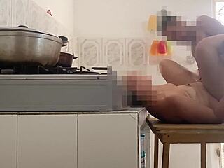 milf latina huge ass anal creampie kitchen pov.