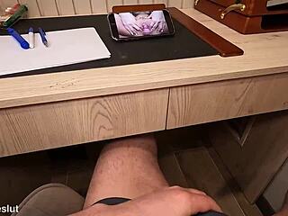 blonde bombshell deepthroats big cock in sloppy anal roleplay riding