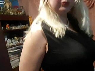 Chubby Blonde Neighbor Strips Fishnets Teasing Chat for Real Fucks