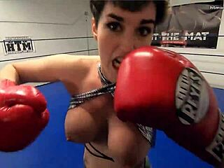 i get smothered by her massive tits as the fighter pins me down