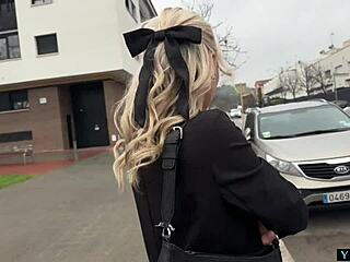 i spot blonde czech on street flashing pussy then public car fuck 😏🚗💦