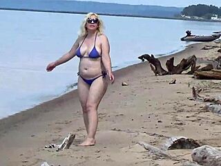 sexy milfs strut beach bikinis flashing big tits asses naturally