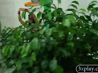 Blindfolded Guy Rams Dildo Deep into Brunette's Twat