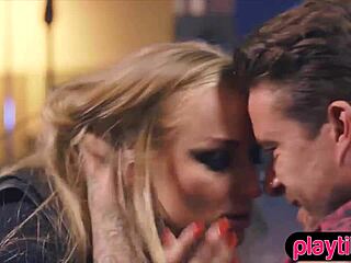 punk blonde pornstar bent over fucked doggystyle in boots