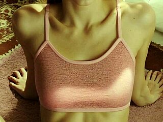 Blindfolded lingerie models tease barefoot in eastern european fantasy