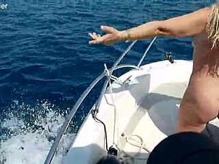 ariela rider strips naked riding public boat waves!