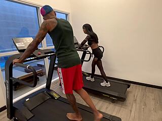 what happens sharing gym machine with sexy petite latina bent over outdoors