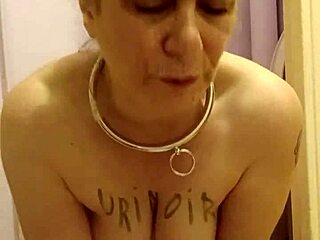 slave maid, chained and degraded in toilet with uro leche humiliation