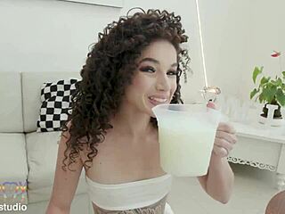 Bruna Santos DP Ganged By Five Big Cocks Swallows!