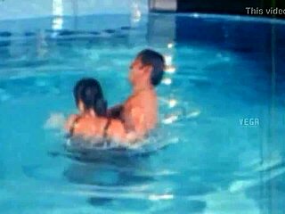 hot indian couple heats up the pool with steamy fun