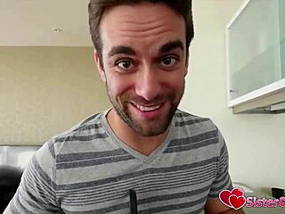 Naughty babe pranks two throbbing monster cocks in steamy fantasy