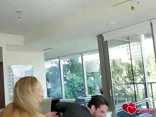 Naughty babe pranks two throbbing monster cocks in steamy fantasy