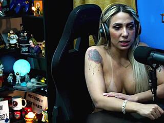 bruna lambertini strips naked before podcast even starts on sheer red