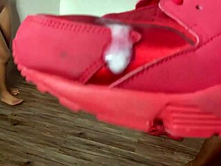 Mini stallion rides Rome Majors thick cock in red sneakers