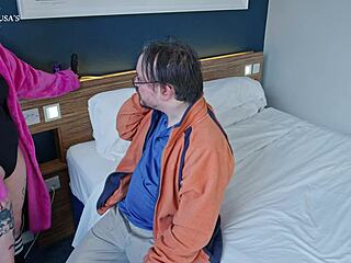 Horny Tattooed Pink-Haired Lady Lazarus Fucks Businessman Creampie Hotel