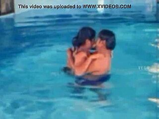 hot indian couple heats up the pool with steamy fun