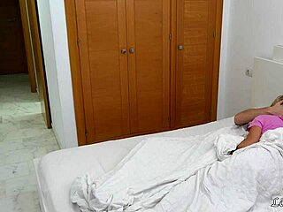 wife's horny girlfriend sneaks in for morning watch