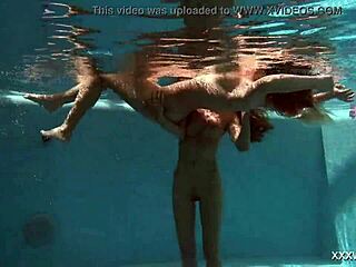 serbian and russian skinny teens bathing underwater