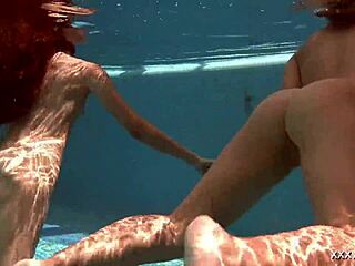 serbian and russian skinny teens bathing underwater