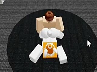 slutty roblox bunny sneaks locker room for rough fucking