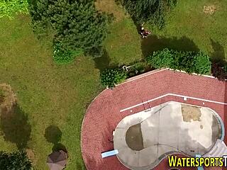 Bizarre Lesbians Pee and Finger Outdoors in HD