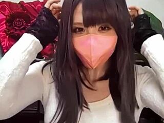 masked beauty crossdresses and masturbates live in steamy solo show