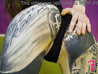 hippie tattoo teen craves toy in tight pussy