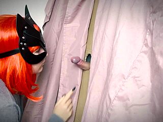 Ginger Amateur Discovers Gloryhole Teasing Cock