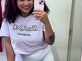 curvy latina babe shows off burping thick jiggling ass