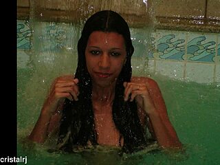 Behind-the-scenes Rio hotel tease with curvy Brazilian wife in lingerie