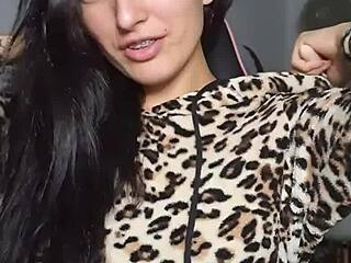 leopard clad claudia bavel toys pussy gaming chair strip