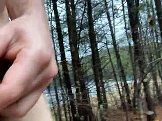 voyeur catches clitlicker662 flashing hairy pussy in forest orgasm frenzy