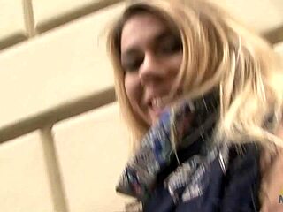 Blonde bombshell dildos up before interracial group pounding and anal!