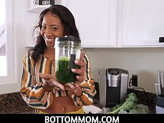 Ebony milf September Reign tastes huge white cock pov