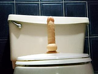 I ride my dildo hard before shower time