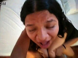 Beautiful BBW moans swallowing huge cock on camera!