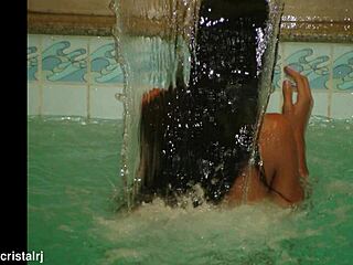 Behind-the-scenes Rio hotel tease with curvy Brazilian wife in lingerie