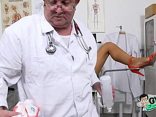 adelle sabelle's gyno exam turns into wild machine orgasm