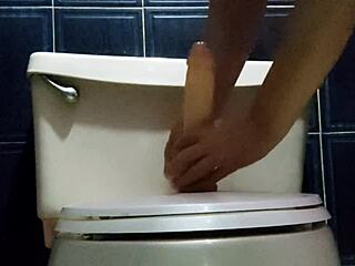 I ride my dildo hard before shower time