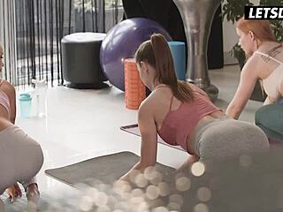 kiara lord angelica heart monika fox share sensual lesbian fun post yoga