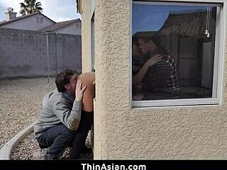 asian pizza babe double teamed rough monster cocks